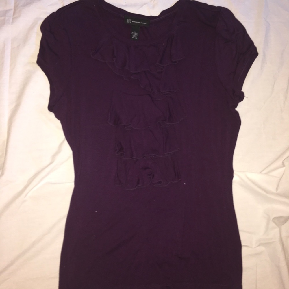 International concepts stretchy ruffle shirt